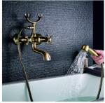 Inter Ceramic Baterie cada-dus Inter Ceramic Retro dubla comanda bronz finisaj periat cu set de dus (6006851 BR)
