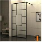 Inter Ceramic Paravan de dus tip Walk-In Inter Ceramic profil negru 90x200 cm sticla transparenta cu linii negre (115/90)