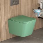 Inter Ceramic Set vas WC suspendat Inter Ceramic Rimless verde deschis mat cu capac softclose (5135LG)