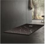 Inter Ceramic Cadita compozit pentru dus Inter Ceramic dreptunghiulara 140x80 cm finisaj marmura negru mat (14080MB-2)