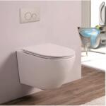 Inter Ceramic Set vas WC suspendat Inter Ceramic Rimless cu capac slim alb finisaj lucios (4937 GLOSSY WHITE)