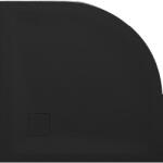 Inter Ceramic Cadita compozit pentru dus Inter Ceramic semirotunda 90x90 cm finisaj piatra-negru mat (90V RS-2)