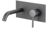 Inter Ceramic Baterie lavoar incastrata Inter Ceramic Rihanna monocomanda gri mat Gun Gray cu corp ingropat (5545311GG)