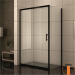 Inter Ceramic Cabina de dus dreptunghiulara Inter Ceramic cu usa glisanta 100x80 cm negru mat - transparent (1505B)