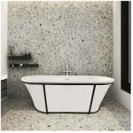 Inter Ceramic Cada freestanding Inter Ceramic acril alb-gri 163x72 cm cu cadru negru (LB1901MW)