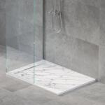 Inter Ceramic Cadita compozit pentru dus Inter Ceramic dreptunghiulara 100x80 cm alb mat finisaj marmura (10080MB-3)