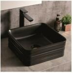 Inter Ceramic Lavoar pe blat Inter Ceramic Art patrat negru mat 39 cm (878B)