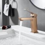 Inter Ceramic Baterie lavoar Inter Ceramic Elinor monocomanda rose gold periat (1491085BRUSH ROSE GOLD)