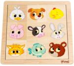 Pino Дървен пъзел Pino, 9 картинки от 2 части - Животни и емоции (4490-3) - homeshop