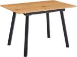TEMPO KONDELA Kihúzható étkezőasztal, 120-160x80 cm, tölgy/fekete, DIRAN - kondela