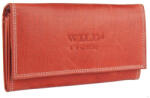 WILD Valódi bőr női pénztárca piros Wild nagyméretű (en-28-063-red)