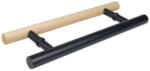  SAUNABAU rúdfogantyú pár, 32*450mm, fekete, krómacél/kőris, 8-12mm üveglapokhoz (T0502-063)