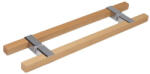  SAUNABAU rúdfogantyú pár 20x20x450 mm kezelt bükk/króm, szögletes, 8-12 mm üveglapokhoz, 17.87. 048 (T0502-070)