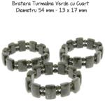  Bratara Turmalina Verde cu Cuart Dreptunghi Diametru 54 mm - 13 x 17 mm