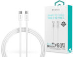 DEVIA USB Type-C - USB Type-C adat- és töltőkábel 1, 2 m-es vezetékkel - Devia Smart PD Cable for Type-C - 60W - fehér - rexdigital