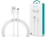 DEVIA USB - USB Type-C adat- és töltőkábel 1 m-es vezetékkel - Devia Smart USB Type-C 2.0 Cable - fehér - rexdigital