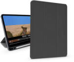  Tok Apple iPad Air 4 / 5 (2020/2022) 10.9 / iPad Air 6 (2024) 11.0 tablet tok (SmartCase) on/off funkcióval, Apple Pencil tartóval, mágneses töltővel - Devia Leather Case With Pencil Slot - fekete