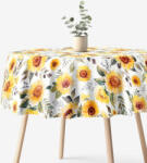 Goldea kör alakú teflonos terítő - napraforgó virágok Ø 160 cm