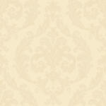  Klasszikus barokk díszítőminta textil háttéren aranyba hajló krémes bézs és bézsarany tónus finom fémes hatás tapéta (G67607)