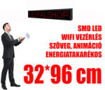 Qiangli Led Kültéri fényújság (32x96 cm) - Zöld - P10
