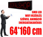 Ledfalshop Kültéri fényújság (64x160 cm) - Rózsaszín - P10