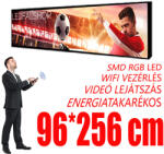 Ledfalshop Kültéri fényújság - Színes (96x256 cm) P8
