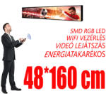 Ledfalshop Kültéri fényújság - Színes (48x160 cm) P8