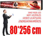 Ledfalshop Kültéri fényújság - Színes (80x256 cm) P8