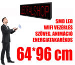 Ledfalshop Kültéri fényújság (64x96 cm) - Kék - P10