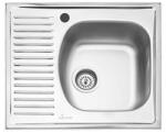 haaus Chiuveta Sanobi, 1 Cuva dreapta, Inox lucios, pe blat, 58 x 51 cm (45586)