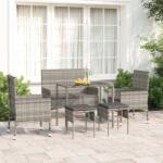 vidaXL Set mobilier de grădină cu perne, 6 piese, gri, poliratan (319509) - comfy