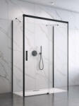 Radaway Zuhanykabin, Radaway Idea Black KDJ+S szögletes fekete zuhanykabin 130x90 átlátszó balos - zuhanykabin