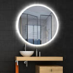 AREZZO design Tükör, AREZZO design LED okos tükör 80 cm-es kerek+állítható fényerő, páramentesítő funkció, óra, hő - zuhanykabin