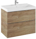 AREZZO design Alsó szekrény, AREZZO design MONTEREY 80 cm-es alsószekrény 2 fiókkal, Canela tölgy színben, szif - zuhanykabin