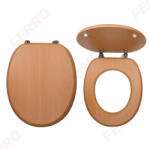 FERRO WC tető, Ferro vörös bükk wc ülőke fém zsanérokkal, fahatású MDF WC/BUK