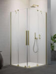 Radaway Zuhanykabin, Radaway Furo Brushed Gold KDD szögletes zuhanykabin 120x110 átlátszó - zuhanykabin