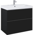 AREZZO design Alsó szekrény, AREZZO design MONTEREY 80 cm-es alsószekrény 2 fiókkal Matt fekete színben, szifonk - zuhanykabin