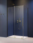 Radaway Zuhanykabin, Radaway Furo Brushed Gold KDJ szögletes zuhanykabin 90x100 jobbos átlátszó - zuhanykabin