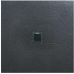 AREZZO design Zuhanytálca, AREZZO design SOLIDSoft zuhanytálca 100x100 cm, FEKETE, színazonos lefolyóval (2 dob - zuhanykabin