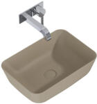 AREZZO design Mosdó, AREZZO design pultra ültethető mosdó RENI 46x33, matt beige - zuhanykabin