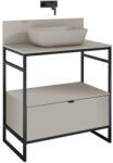AREZZO design Alsó szekrény, AREZZO design NEBO alsószekrény 80 cm-es, 1 fiókkal, matt beige, matt fekete (2 do - zuhanykabin