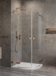 Radaway Zuhanykabin, Radaway Essenza Pro Brushed Copper PDD íves szálcsiszolt réz zuhanykabin 80x100 átlá - zuhanykabin