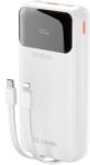 Dudao K15Pro Powerbank 20000mAh 22.5W PD USB-C / USB-A / beépített Lightning és USB-C kábelek - fehér