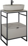AREZZO design Alsó szekrény, AREZZO design NEBO alsószekrény 60 cm-es, 1 fiókkal, matt beige, matt fekete (2 do - zuhanykabin