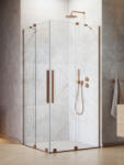Radaway Zuhanykabin, Radaway Furo Brushed Copper KDD szögletes zuhanykabin 80x120 átlátszó - zuhanykabin