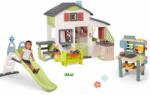 Smoby Set căsuța Prietenilor cu grădină și tobogan cu dublu val Friends House Life Smoby extensibilă cu apă și bucătărie pentru grădinari cu unelte (SM810250-A6) Casuta pentru copii