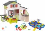 Smoby Căsuța Prietenilor cu grădină în față și pistă cu apă Friends House Life Smoby extensibilă în valiză și bucătărie cu coș (SM810250-A15) Casuta pentru copii