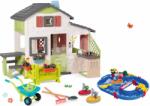 Smoby Set casă Prietenilor cu grădină din fața casei și cursă de apă Start Set Friends House Life Smoby extensibil cu bărcuțe și bucătărie cu roabă și unelte de grădinărit (SM810250-A18) Casuta pentru copii