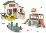Smoby Set căsuța Prietenilor cu grădină și centru de joacă Friends House Life Smoby extensibilă cu tobogan de 150 cm cu coș de baschet și bucătărie cu leagăn (SM810250-A12) Casuta pentru copii
