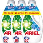 Ariel + Touch Of Lenor Fresh Air folyékony Mosószer 3x2, 25L - 150 mosás